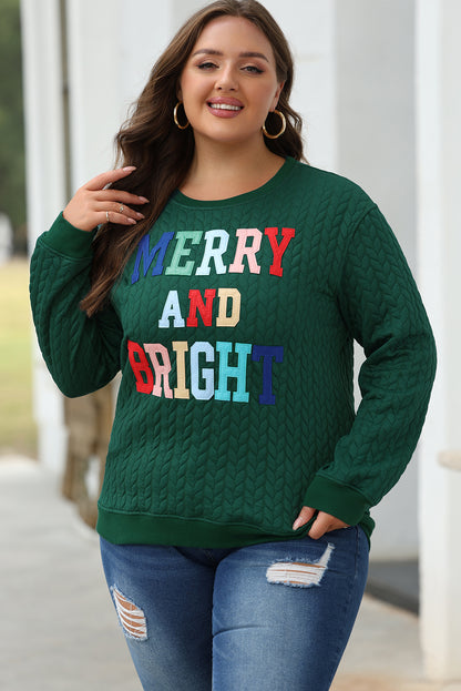 Black Merry And Bright Cable Knit Pullover Sweatshirt
