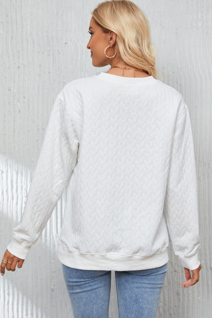 Black Merry And Bright Cable Knit Pullover Sweatshirt
