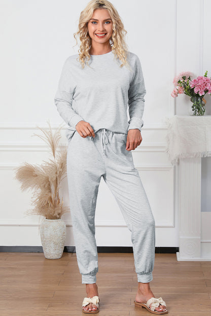 Spinach Green Sequined Christmas Cane Pattern Lounge Sweatsuit