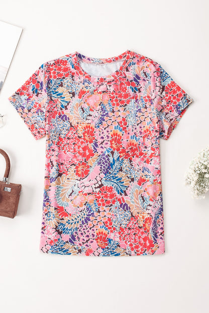 Multicolor Gorgeous Floral Print Tie V Neck Ruffle Dress