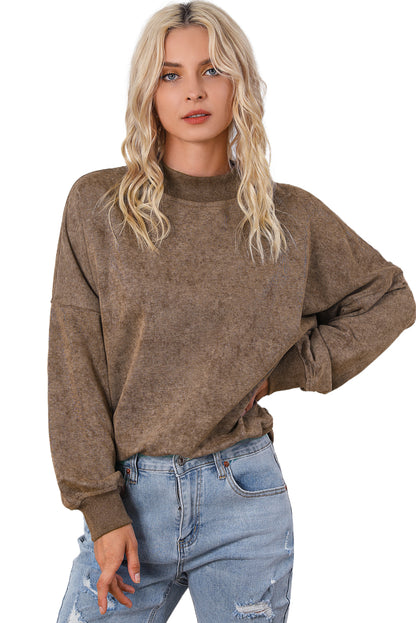 Green Drop Shoulder Crew Neck Pullover Sweatshirt