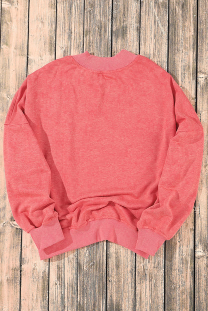 Green Drop Shoulder Crew Neck Pullover Sweatshirt
