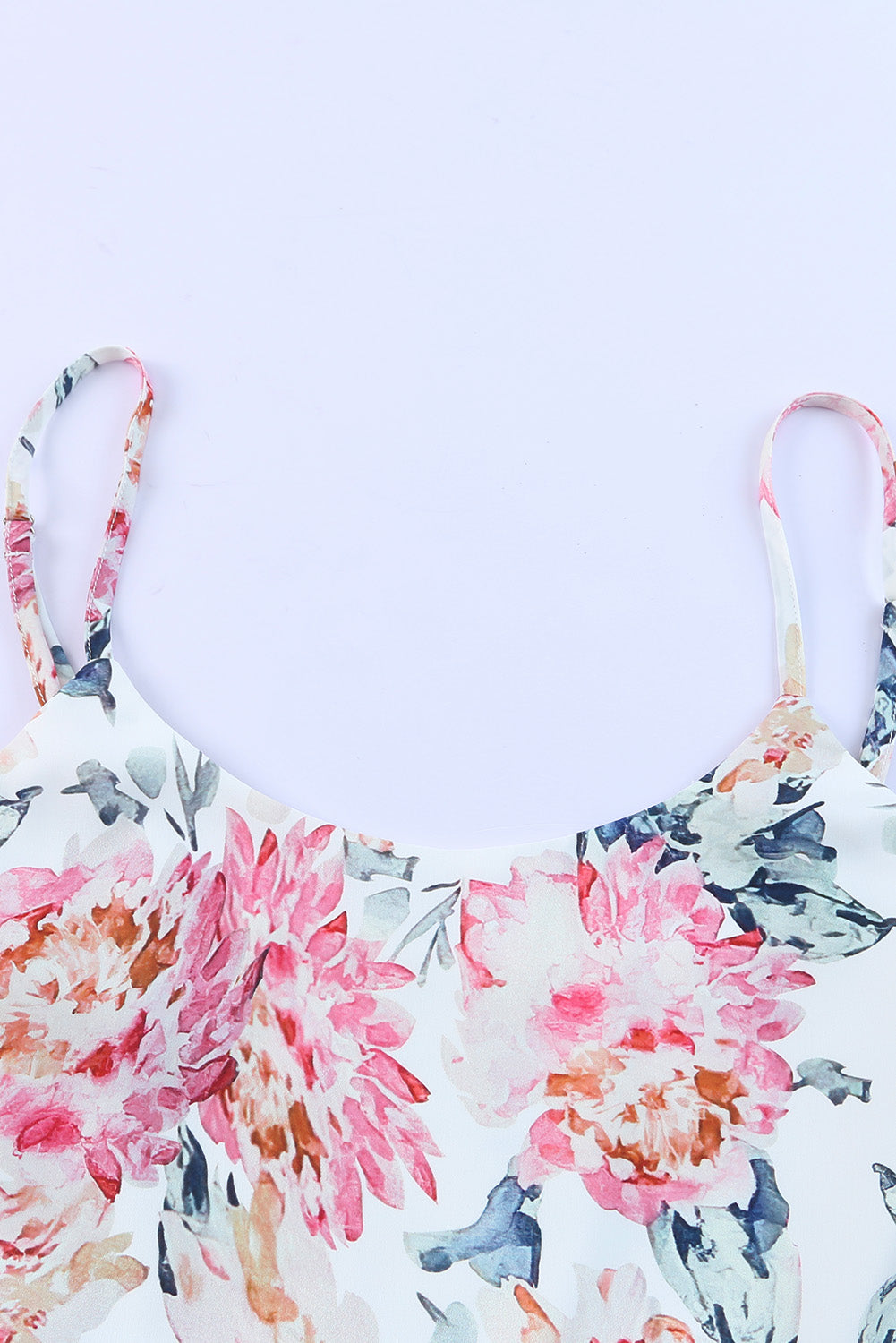 White Floral Patchwork Ribbed Maxi Dress with Pockets