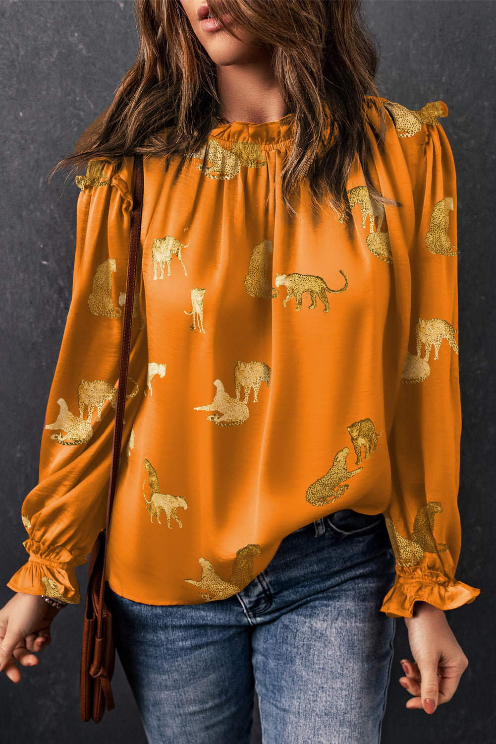 Lively Tiger Print Casual Sweatshirt