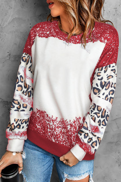 Black Believe Santa Claus Bleach Print Graphic Sweatshirt