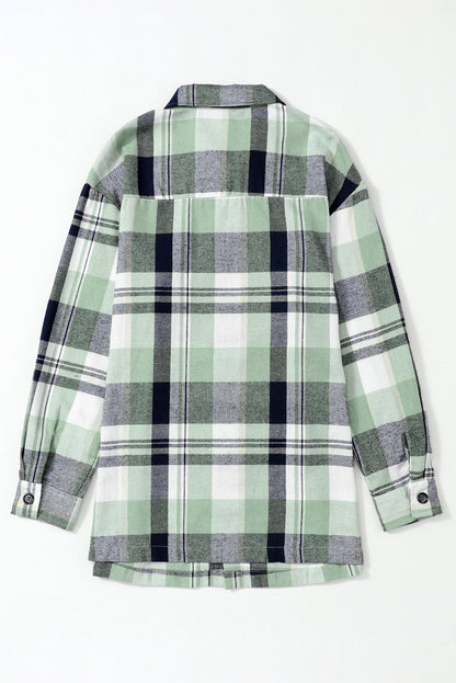 Yellow Plaid Button Up Patch Pocket Shirt
