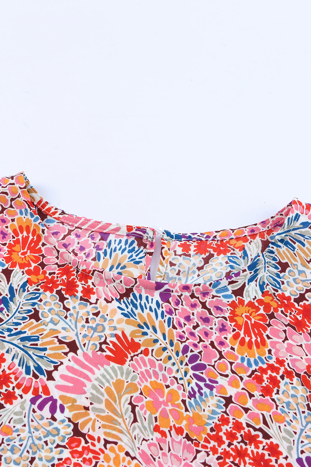 Multicolor Gorgeous Floral Print Tie V Neck Ruffle Dress