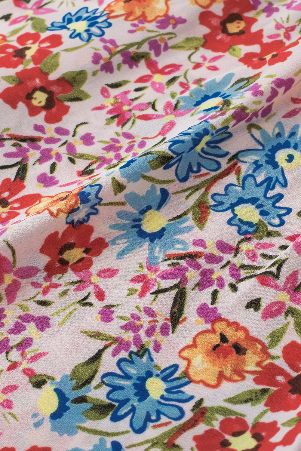 Multicolor Long Floral Print Short Sleeve Holiday Dress