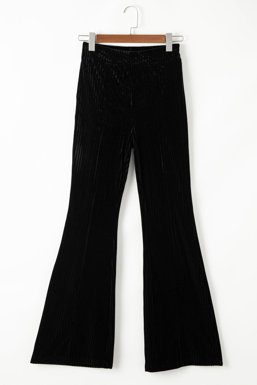 Chestnut Solid Color High Waist Flare Corduroy Pants