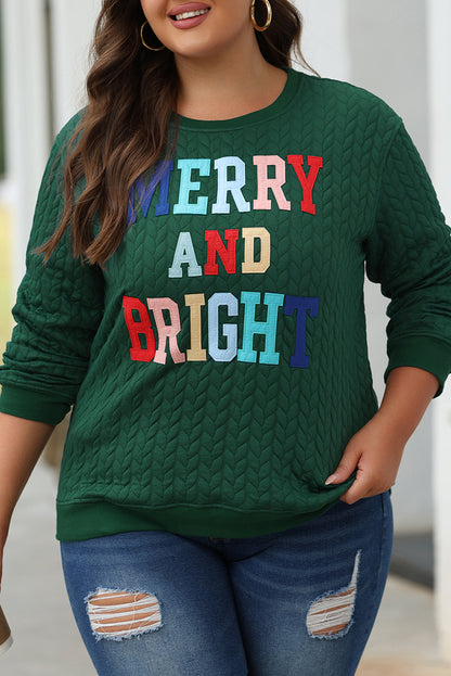 Black Merry And Bright Cable Knit Pullover Sweatshirt