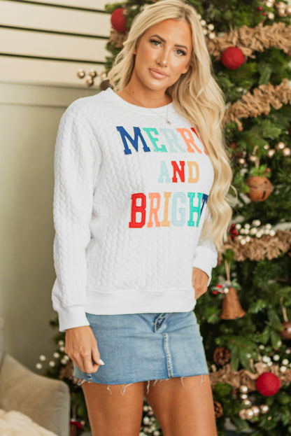 Black Merry And Bright Cable Knit Pullover Sweatshirt