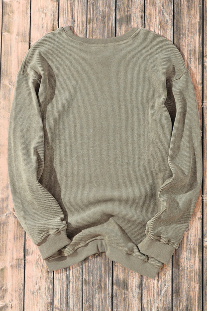 Black Christmas Neon Nutcrackers Mineral Wash Corded Sweatshirt
