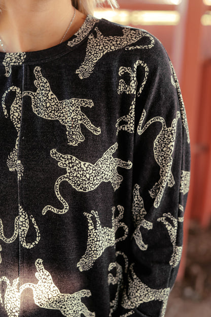 Red Sequined Christmas Favor Sleeve Casual Pullover