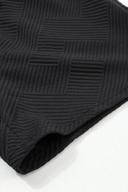 Black Ultra Loose Textured 2pcs Slouchy Outfit