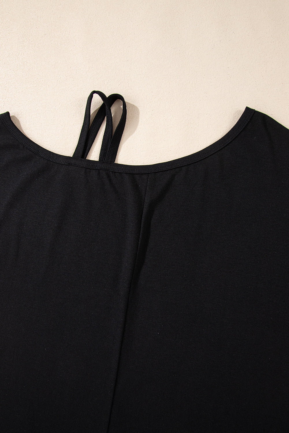 Black One Shoulder Long Sleeve Shift Blouse