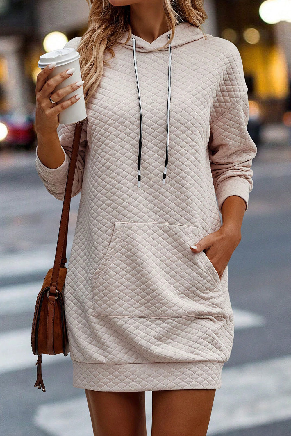 Black Solid Half Zipper Quilted Pullover Sweatshirt