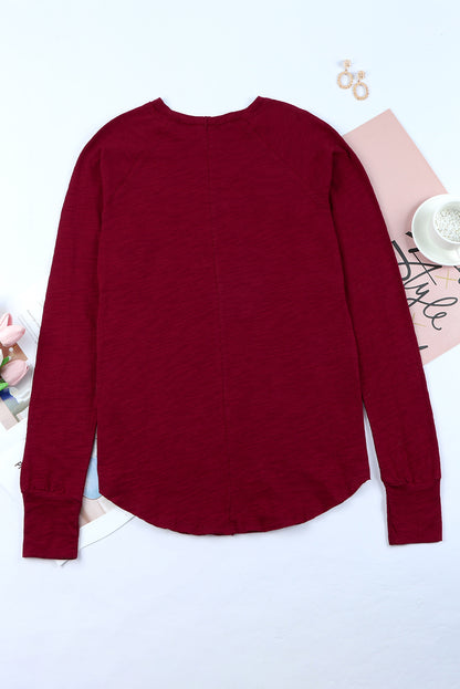 Green Merry Christmas Trees Thumbhole Sleeve Graphic Tee