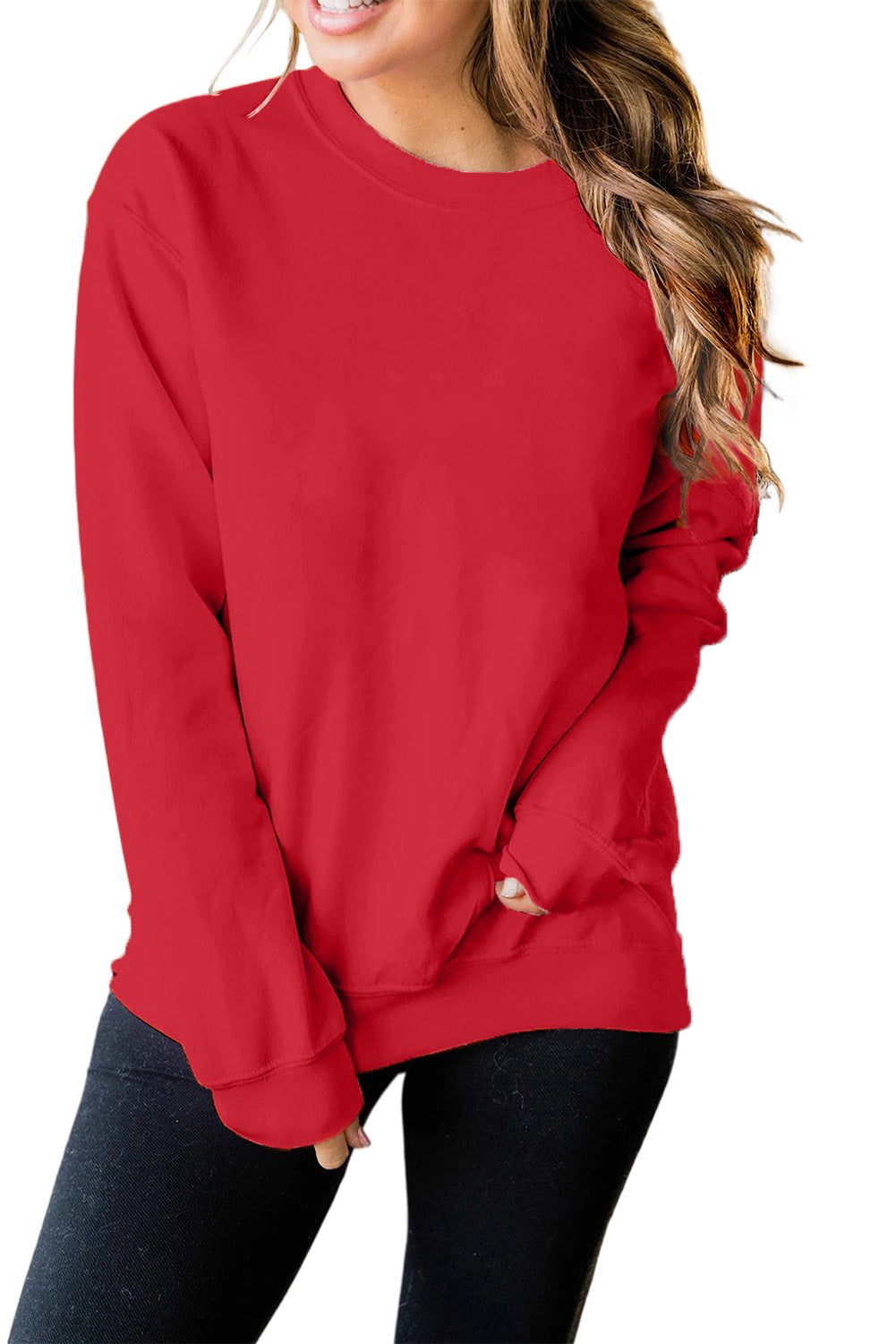 Pink MERRY Alphabet Print Loose Fit Christmas Sweatshirt
