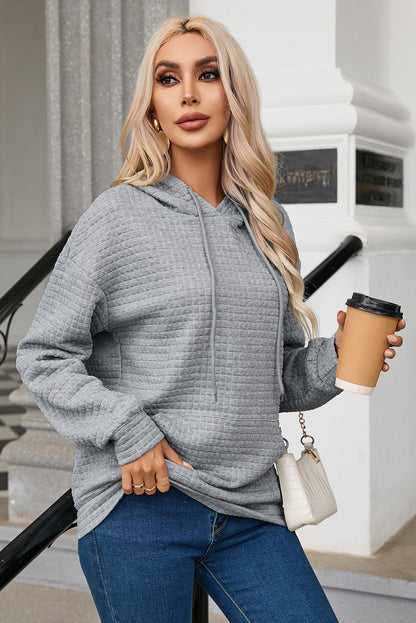 White MERRY AND BRIGHT Lattice Texture Hoodie