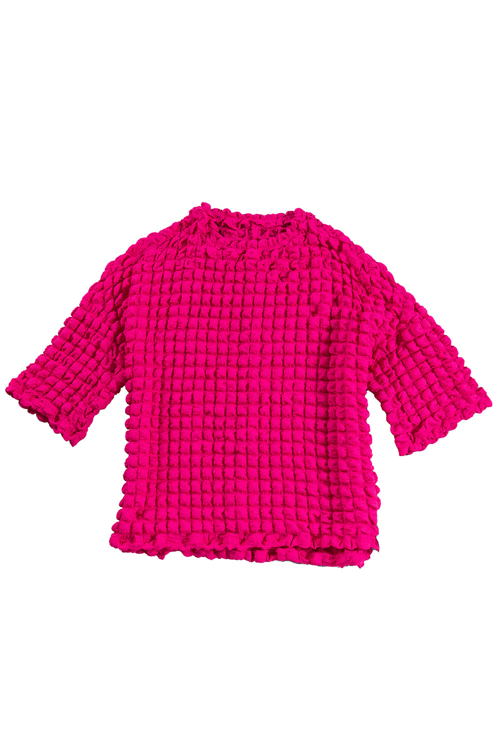 Green Bubble Textured Waffle Hoodie