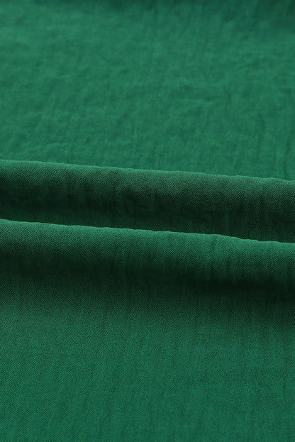 Green Smocked Wrist Shift Top