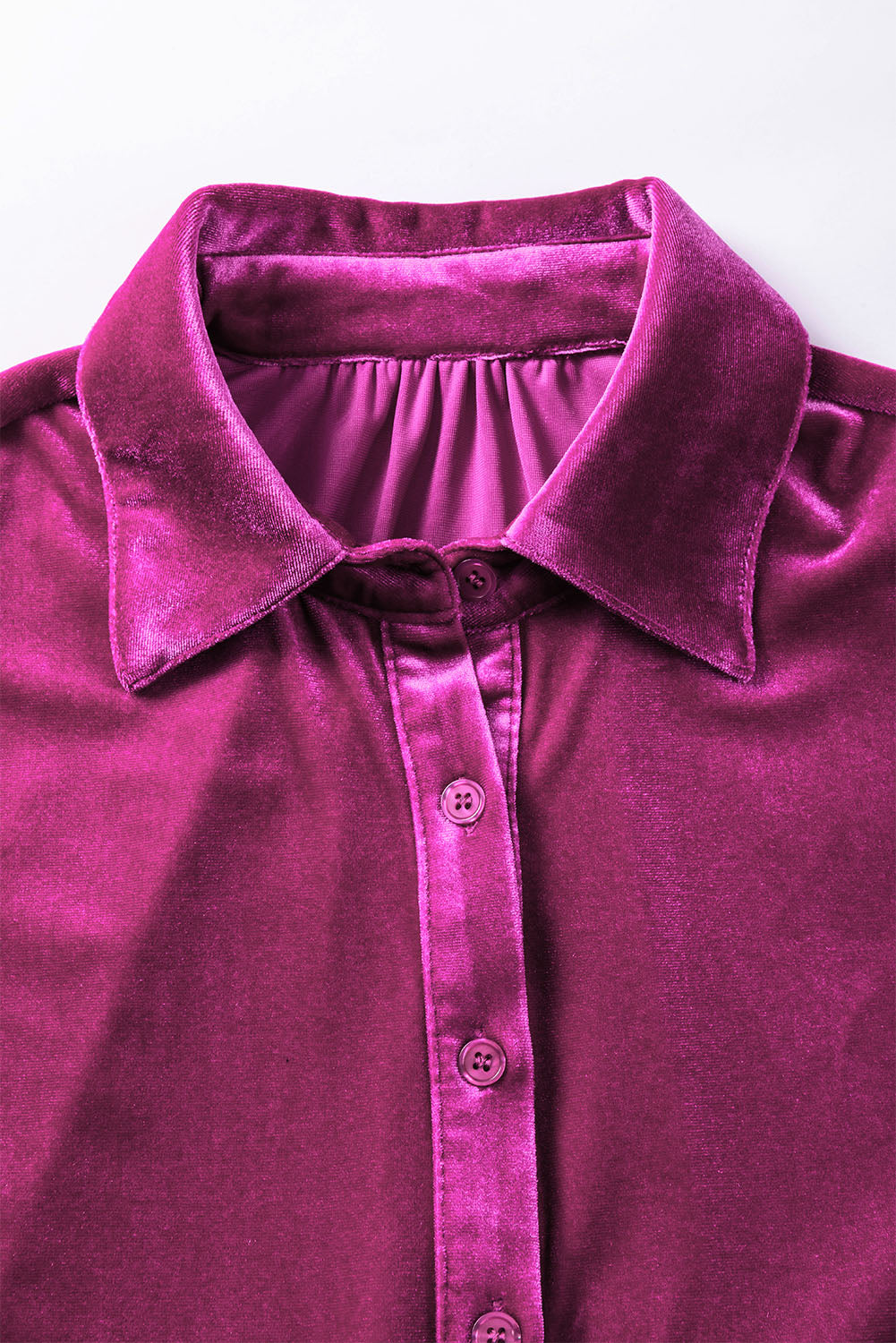 Pale Khaki 3/4 Sleeve Tunic Babydoll Velvet Shirt