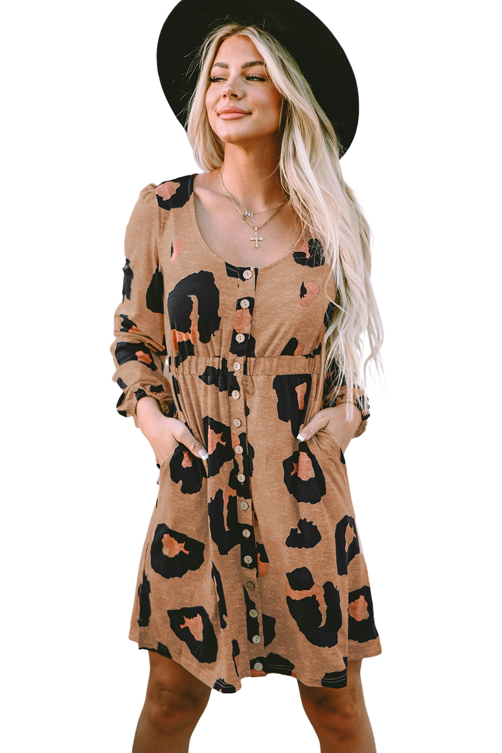 Leopard Print Long Sleeve Loose Top