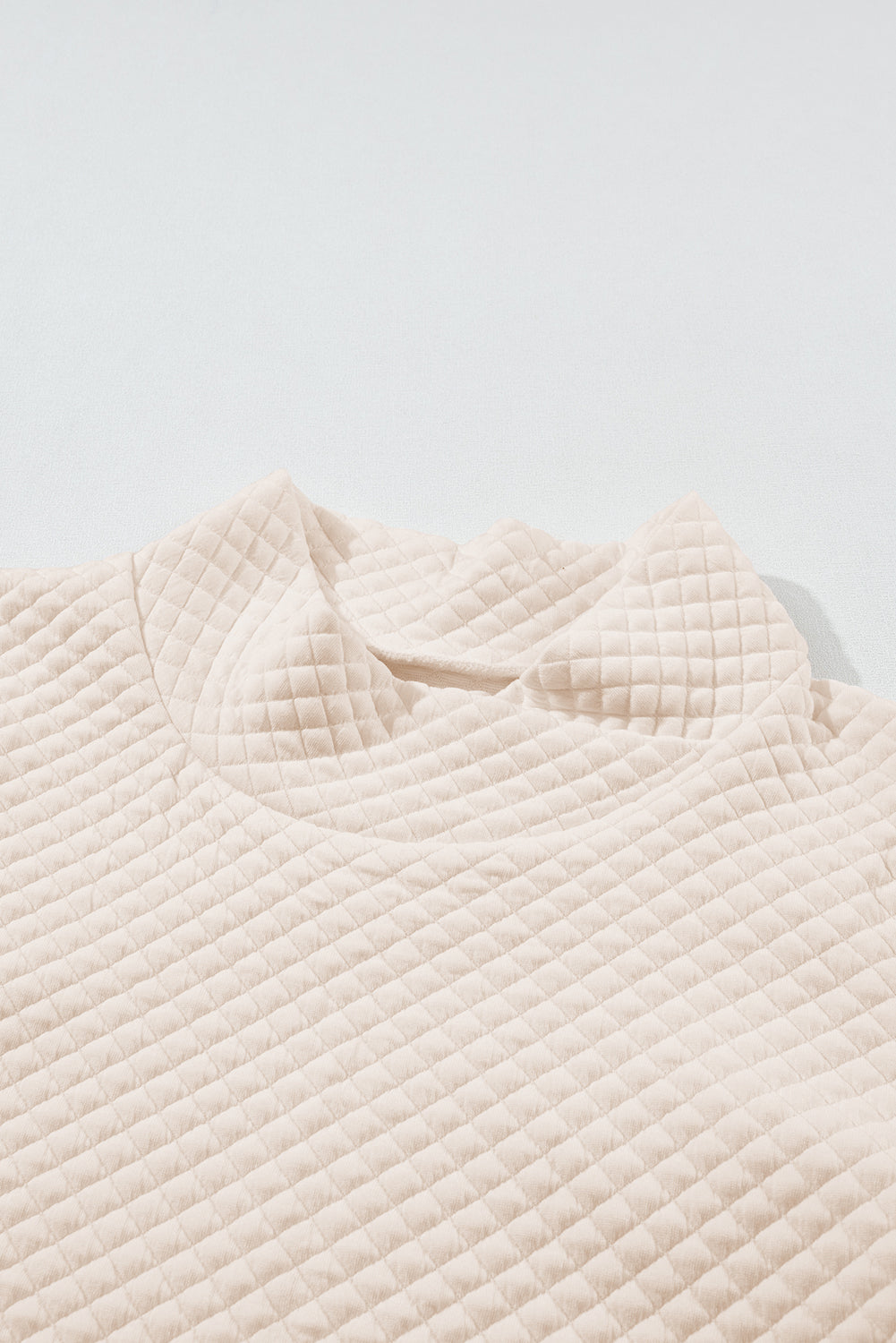 Black Solid Half Zipper Quilted Pullover Sweatshirt