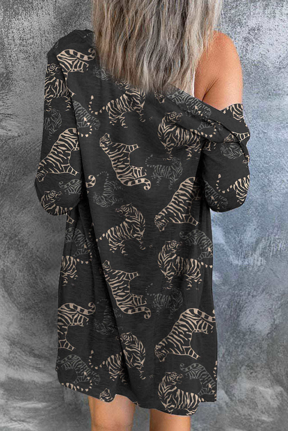 Black Sequined Santa Claus Button Up Cardigan