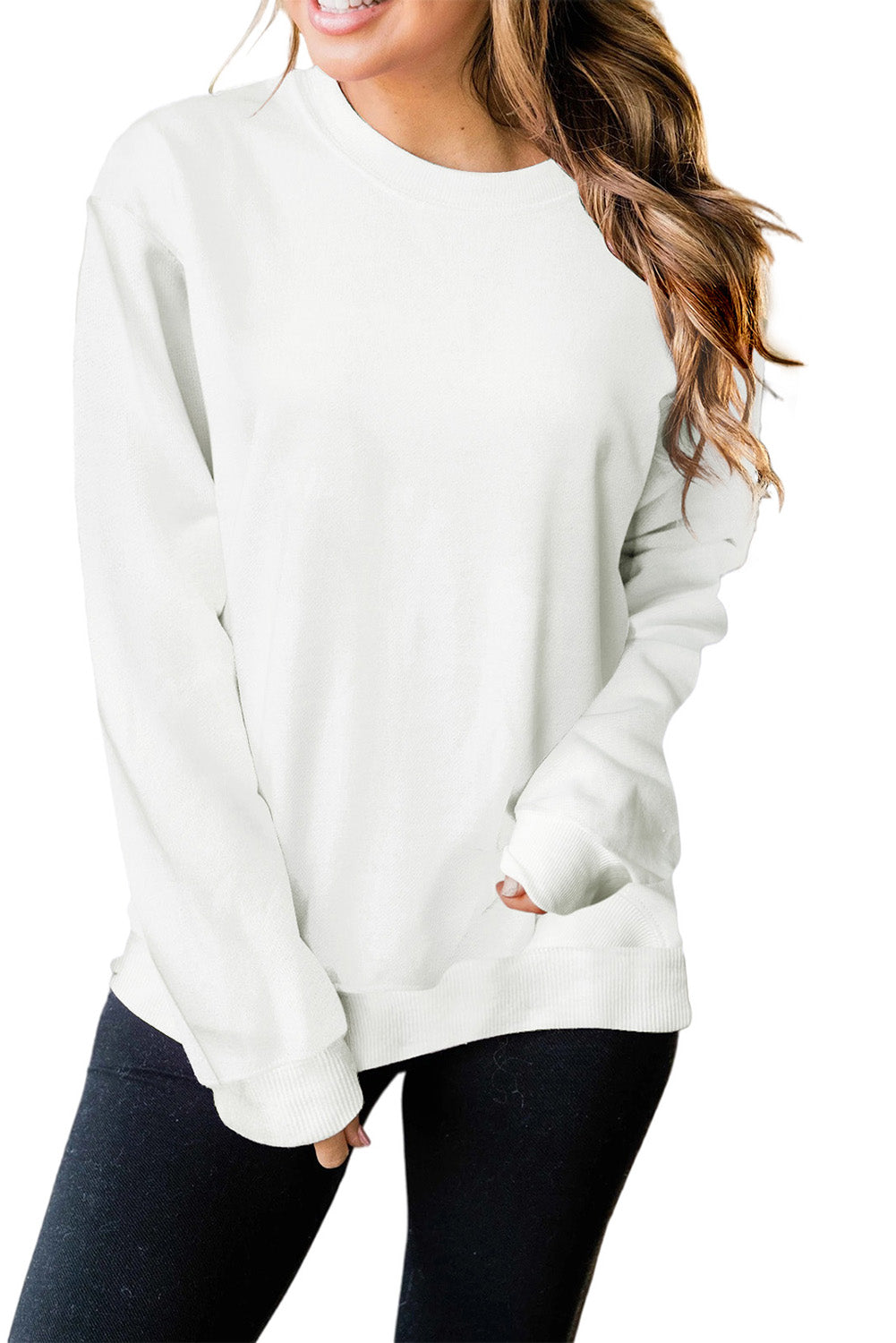 Pink MERRY Alphabet Print Loose Fit Christmas Sweatshirt