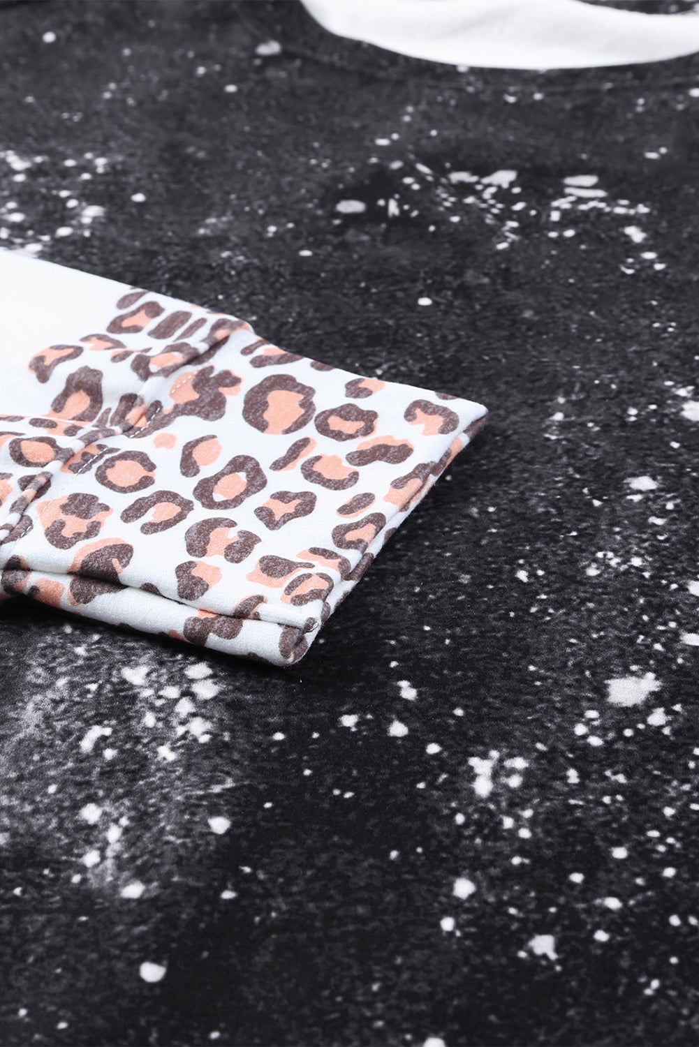 Black Christmas Santa Claus Leopard Print Graphic Sweatshirt