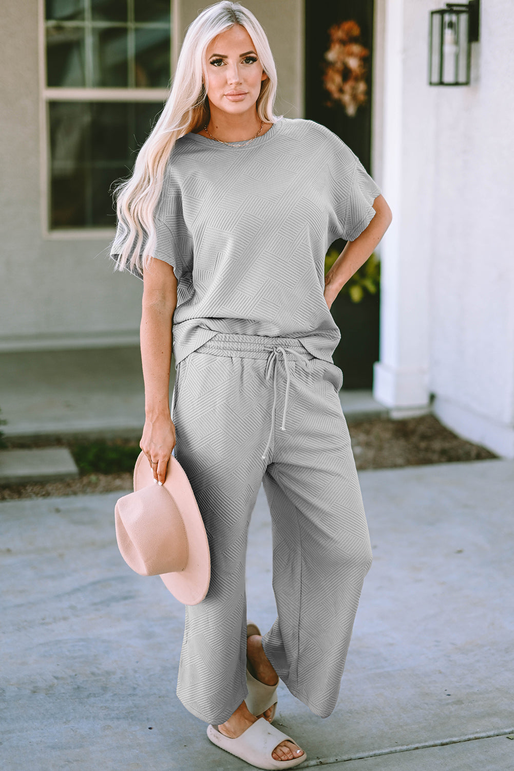 Black Ultra Loose Textured 2pcs Slouchy Outfit