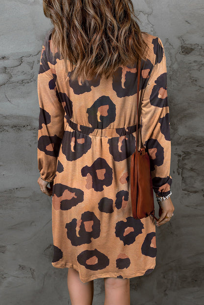 Leopard Print Long Sleeve Loose Top