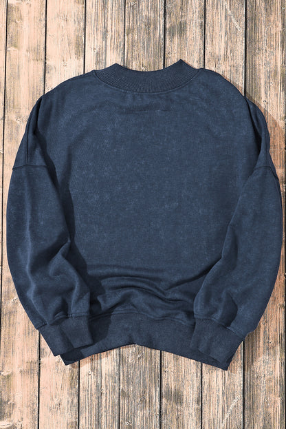 Green Drop Shoulder Crew Neck Pullover Sweatshirt