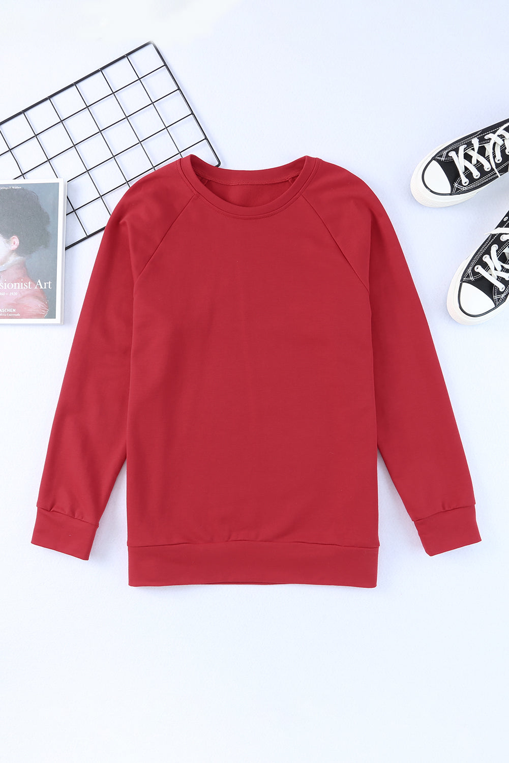 Fiery Red Chenille MERRY Christmas Raglan Sleeve Sweatshirt
