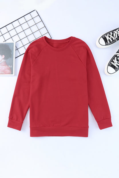 Fiery Red Chenille MERRY Christmas Raglan Sleeve Sweatshirt
