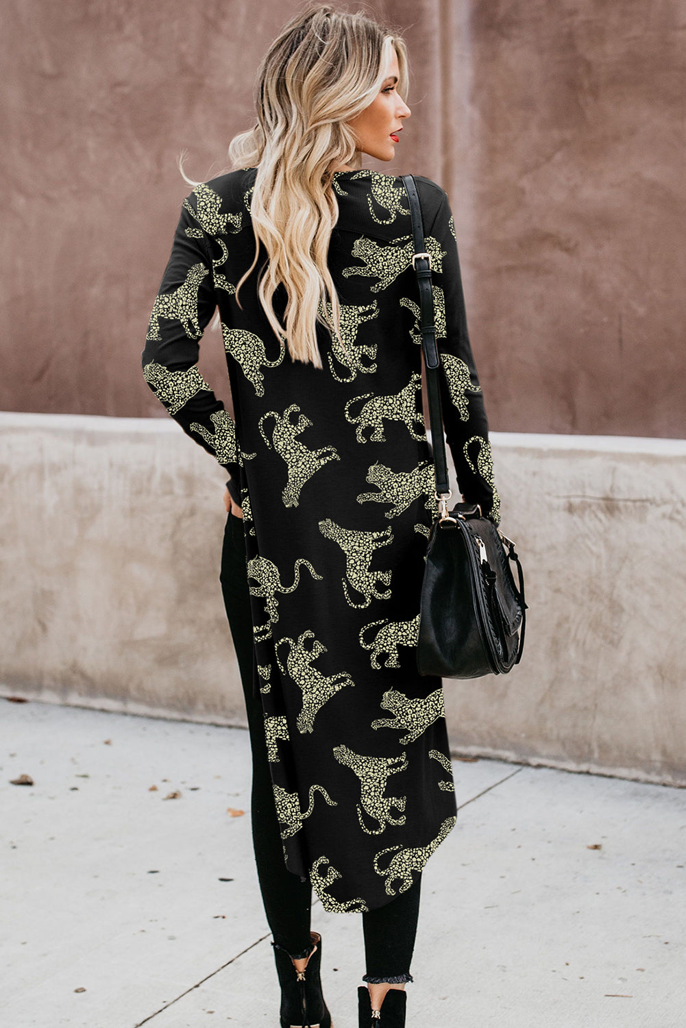 Lively Tiger Print Casual Sweatshirt