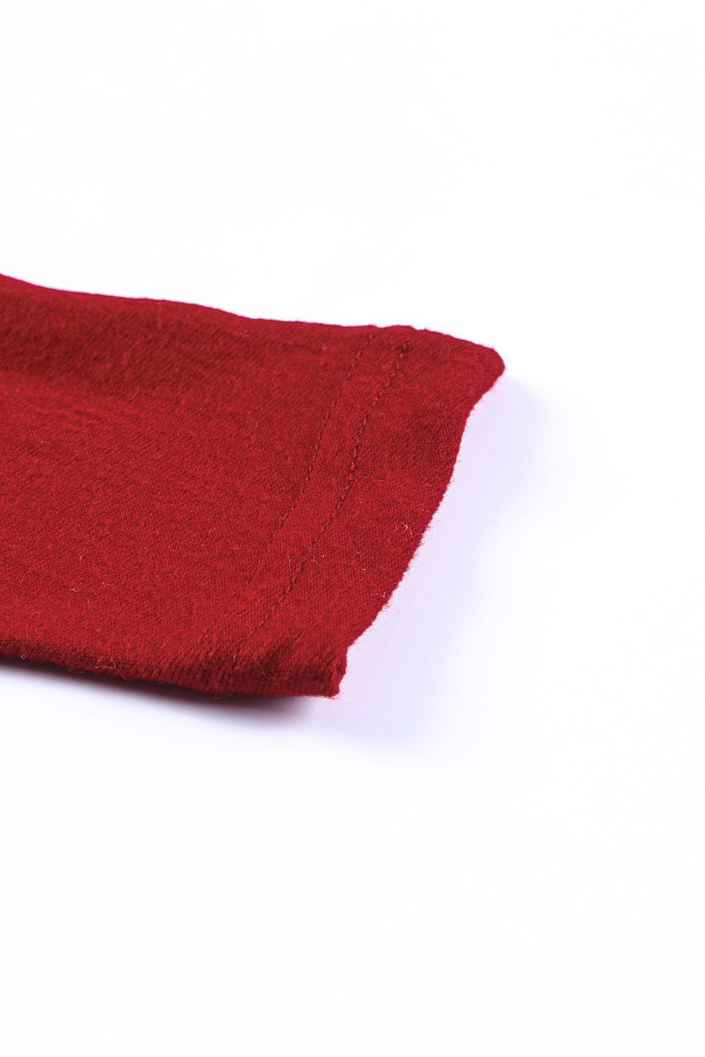 Red Sequined Christmas Favor Sleeve Casual Pullover
