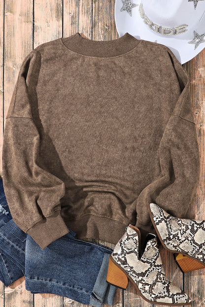 Green Drop Shoulder Crew Neck Pullover Sweatshirt