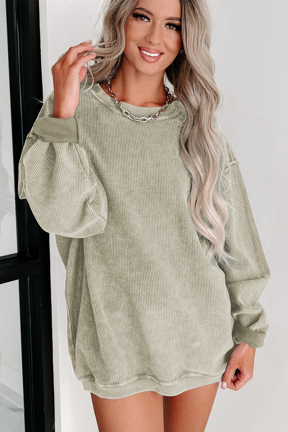 Black Christmas Neon Nutcrackers Mineral Wash Corded Sweatshirt