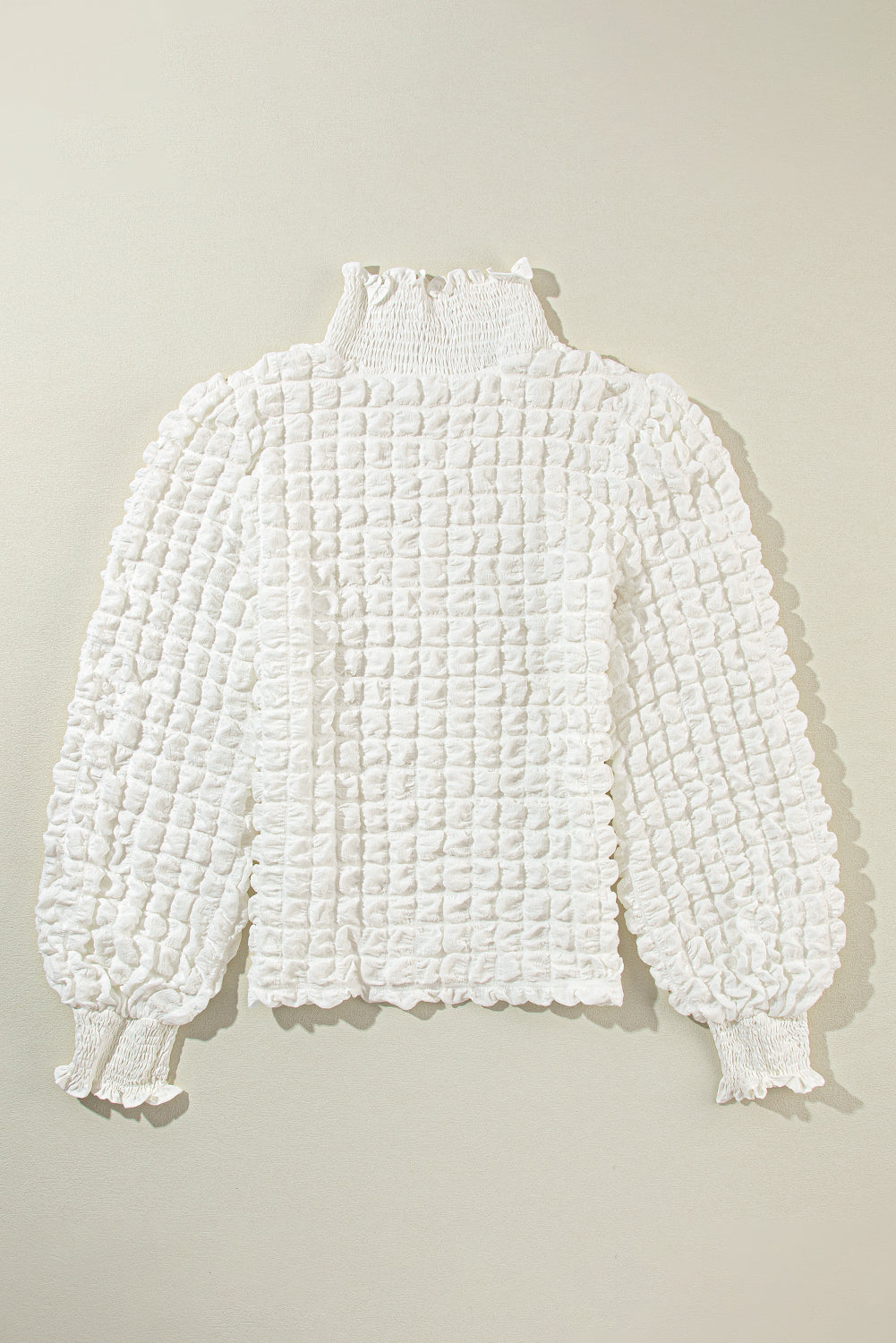 Green Bubble Textured Waffle Hoodie