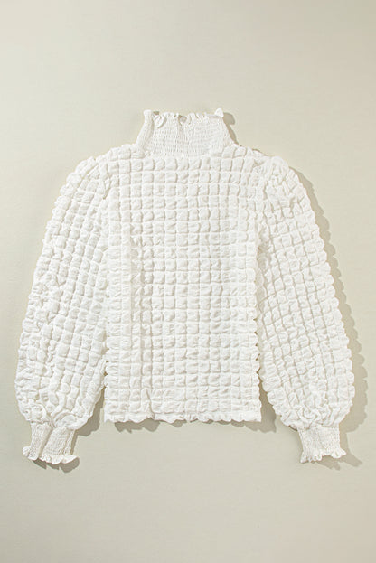 Green Bubble Textured Waffle Hoodie
