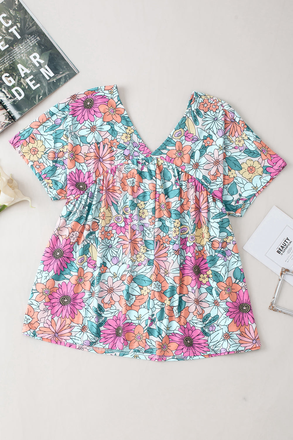 Fiery Red Round Neck Sleeveless Floral Mini Dress
