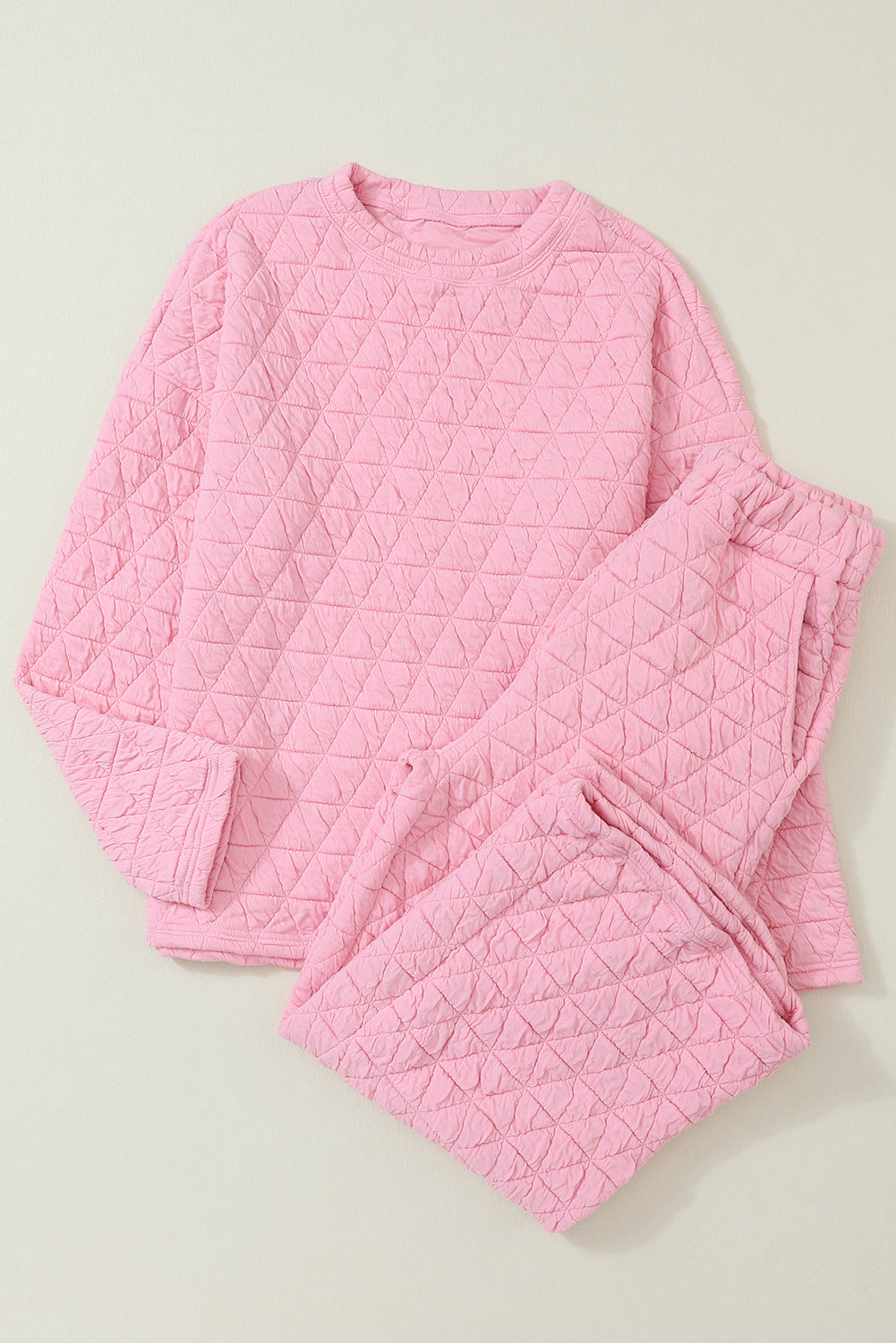 Coffee Solid Color Quilted Kangaroo Pocket Hoodie