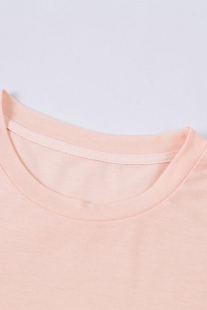 Black Solid Color Crew Neck Tee