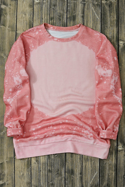 Pink Tie Dye Santa Claus Graphic Pullover Sweatshirt