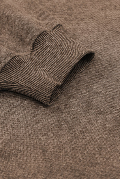 Green Drop Shoulder Crew Neck Pullover Sweatshirt