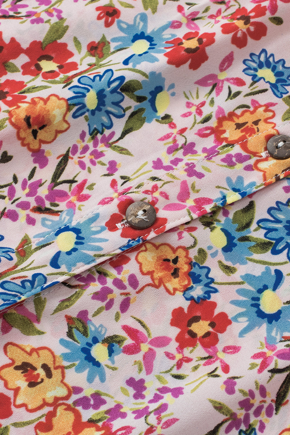 Multicolor Long Floral Print Short Sleeve Holiday Dress
