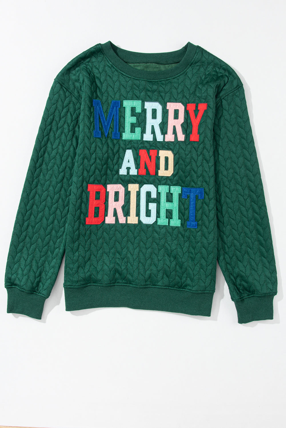 Black Merry And Bright Cable Knit Pullover Sweatshirt