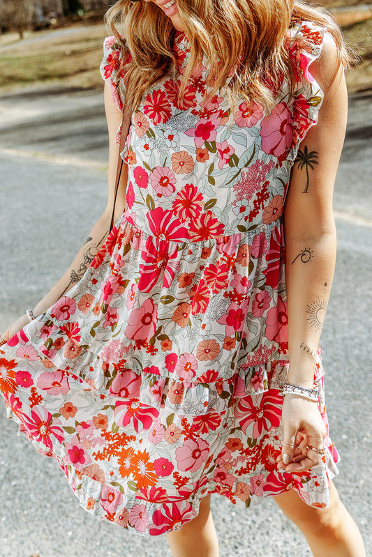 Oatmeal Boho Floral Smocked Waist Super Loose Pants